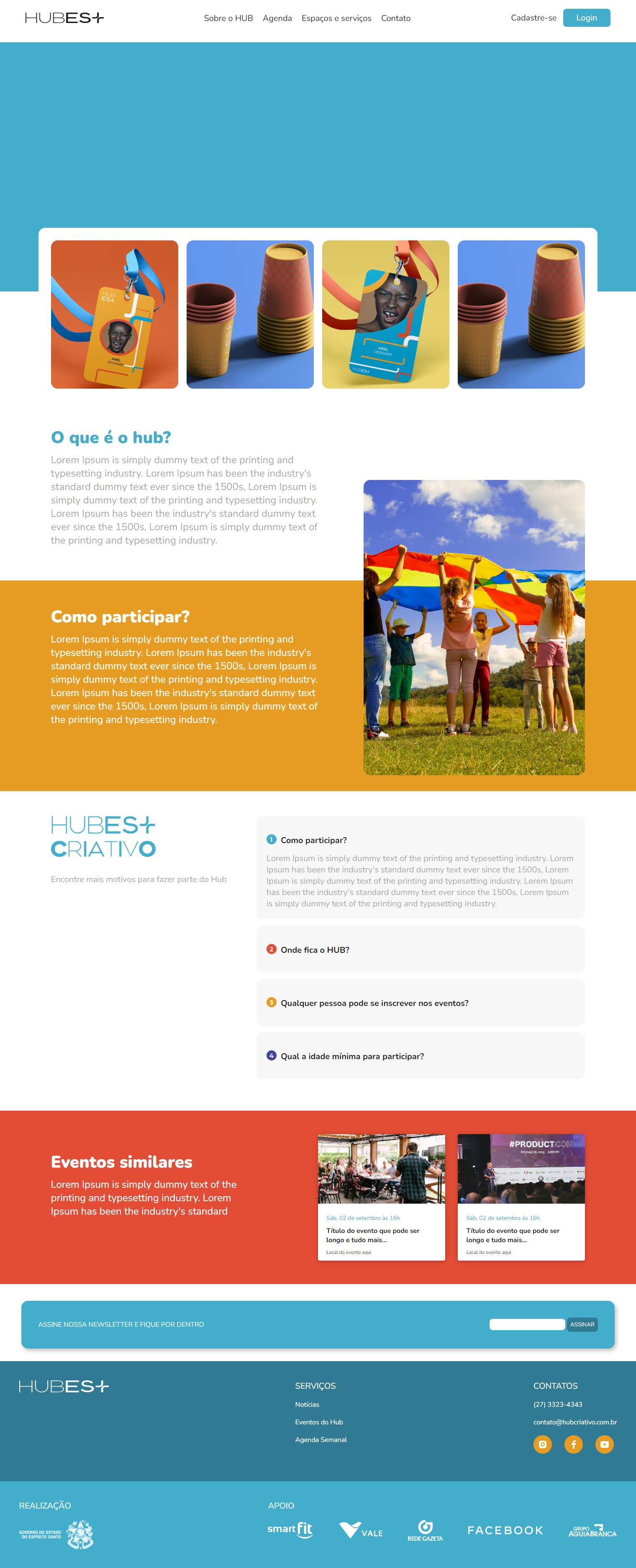 Fullsize home page template em HTML e CSS do Hub Criativo