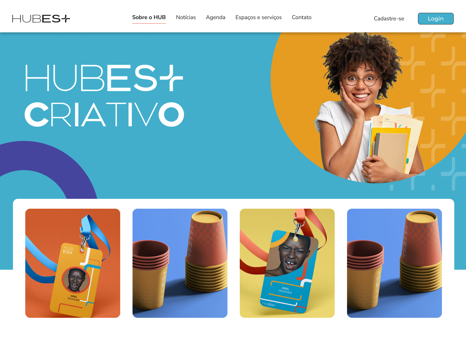Home page do Hub Criativo